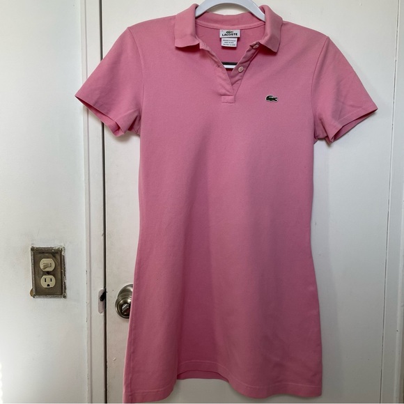 LACOSTE Girls Pink Piqué Polo Dress. Size 16. - Picture 2 of 12